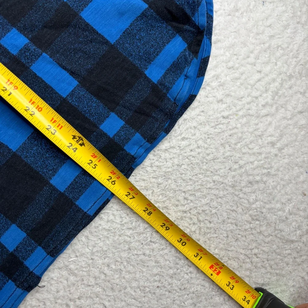 Polo Ralph Lauren Guide Men XXL Blue Black Plaid Cotton work shirt cateye button